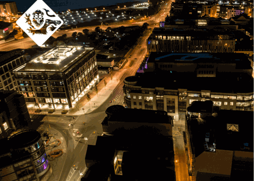 Annual Report Cover 2018 (birds eye view of the esplanade at night)